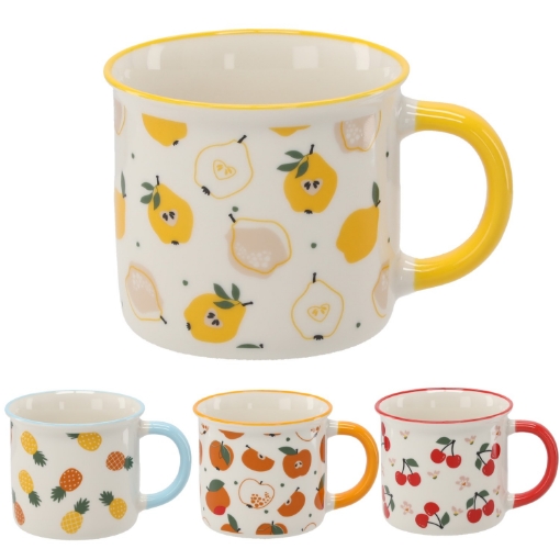 Chomik Фарфоровая Чашка 355 Мл, Фрукты, Разнообразные Узоры, LIL6040 - Home Club