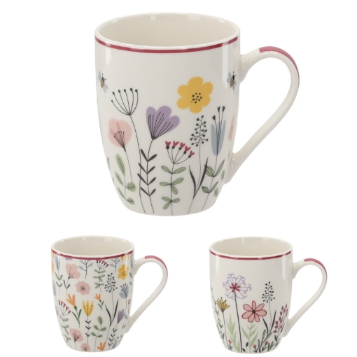 Chomik Фарфоровая Чашка 340 Мл «Полные Цветы» С Различными Узорами, LIL6064 - Home Club