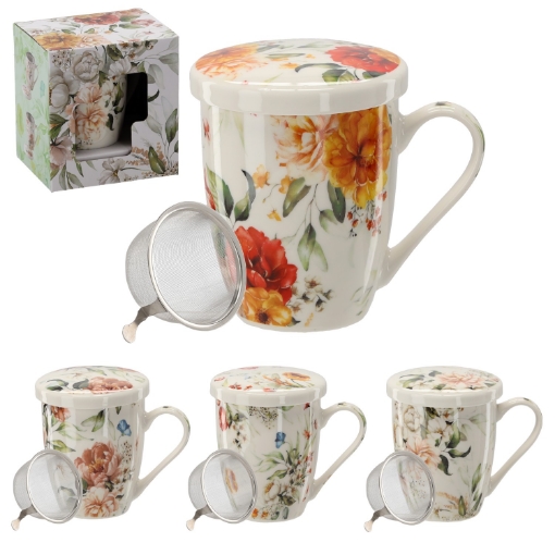 Chomik Фарфоровый Кубок С Заварником И Крышкой 340 Мл, С Комбинацией Цветных Узоров, LIL1872 - Home Club