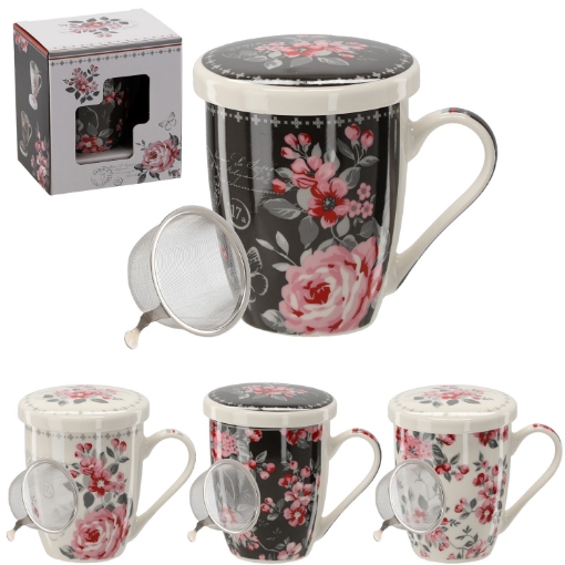 Chomik Фарфоровый Кубок С Заварником И Крышкой 340 Мл, С Комбинацией Цветных Узоров, LIL1889 - Home Club