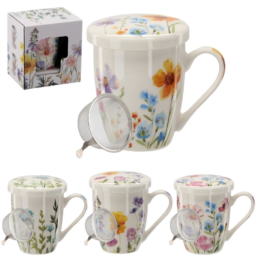 Chomik Фарфоровый Кубок С Заварником И Крышкой 340 Мл, С Комбинацией Цветных Узоров, LIL1902 - Home Club