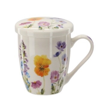 Chomik Фарфоровый Кубок С Заварником И Крышкой 340 Мл, С Комбинацией Цветных Узоров, LIL1902 - Home Club