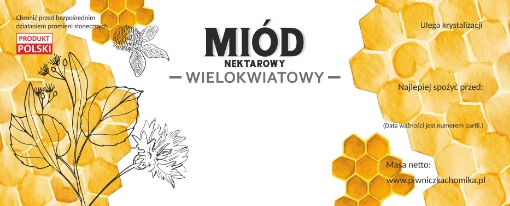 Chomik Kpl. 100 Етикеток Мед Нектаровий Багатоцвітний 154 x 60 Мм, BEE8160 - Home Club