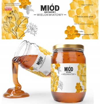 Chomik 100 этикеток «Многоцветковый нектарный мед» 154 x 60 мм, BEE8160 - Home Club