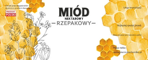 Chomik Kpl. 100 Етикеток Мед Нектаровий Раповий 154 x 60 Мм, BEE8177 - Home Club