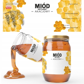 Chomik 100 этикеток «Мед акацевый нектарный» 154 x 60 мм, BEE8191 - Home Club