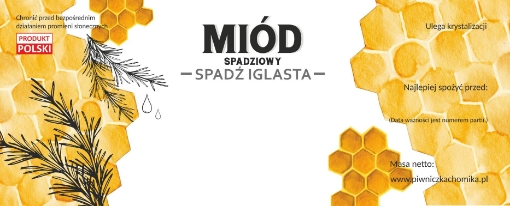 Chomik Kpl. 100 Етикеток Мед Рояльний - Рояльний Хвойний 154 x 60 Мм, BEE8221 - Home Club