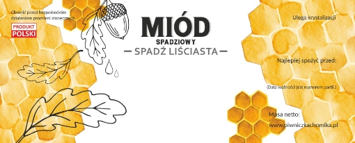 Chomik Kpl. 100 Етикеток Мед Рояльний - Листяний 154 x 60 Мм, BEE8238 - Home Club