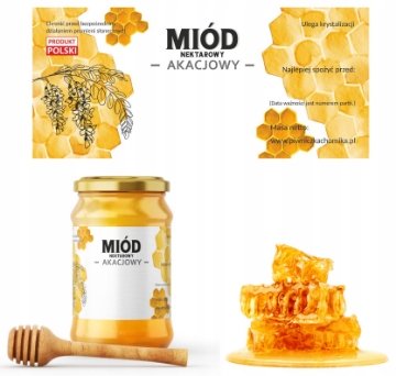 Chomik 100 этикеток «Мед акацевый нектарный» 116 x 50 мм, BEE8276 - Home Club