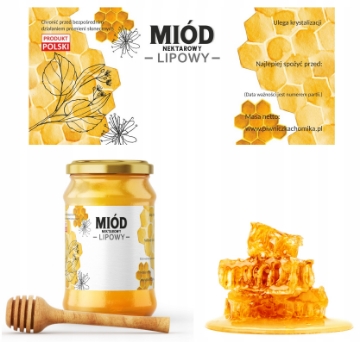 Chomik 100 этикеток «Мед липовый нектарный» 116 x 50 мм, BEE8283 - Home Club