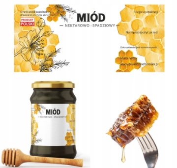 Chomik 100 этикеток для меда нектарно-падевого 116 x 50 мм, BEE8290 - Home Club