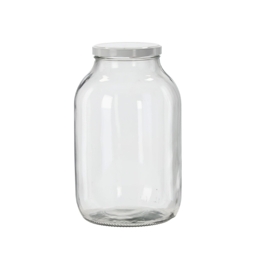 Chomik Банка 4000 Мл (Вместимость 4250 Мл) + Крышка Fi 100 Белая/Овощи-Фрукты, WYG4000/100E - Home Club