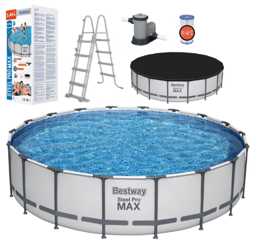 Chomik Басейн С Рамочной Конструкцией 5,49 X 1,22 М (Басейн, Фильтрующий Насос, Лестница, Крышка), BES56462 - Home Club