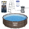 Chomik Басейн З Ратановим Каркасом 3,66 X 1 М (Басейн, Фільтруюча Помпа, Лісина), BES56709 - Home Club