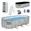 Bestway Басейн С Рамкой Из Раттана/ Овальное Окно 549 x 274 x 122 см (Басейн, Фильтрующая Помпа, Лестница, Пол, Крышка), BES56716 - Home Club, изображение 2