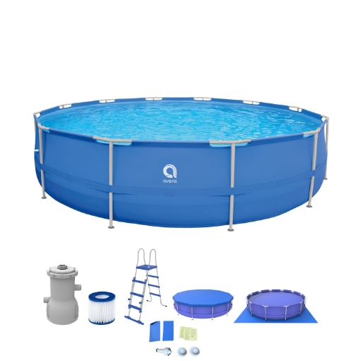Chomik Басейн С Рамкой 450 x 122 см (Басейн, Фильтровый Насос, Лестница, Крышка, Пол), JIL17802EU - Home Club