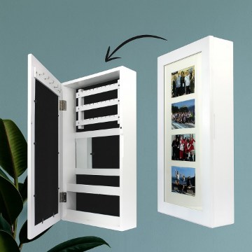 BackHome Living Настенный Шкафик Для Бижутерии 31 x 9,5 x 56 см, PHO1240 - Home Club