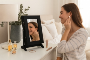 Chomik Шкаф для украшений с зеркалом, черный, 21 x 15 x 35 см, PHO8072 - Home Club