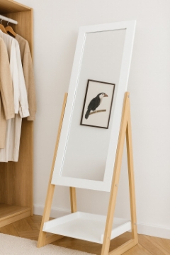 Chomik Зеркало Стоячее С Деревянными Ножками И Полочкой 40 x 36 x 150 См, PHO9740 - Home Club