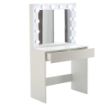 Chomik Тоалетна Стілець Для Макіяжу Біла З Освітленням 80 x 40 x 140 См, PHO9452 - Home Club, зображення 8