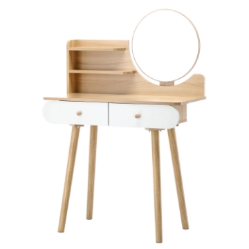 Chomik Косметический Туалетный Стол С Зеркалом 80 x 40 x 120 См Деревянный/Белый, PHO7865 - Home Club