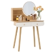 Chomik Косметична Туалетна Столік З Дзеркалом 80 x 40 x 120 См Дерев'Яний/Білий, PHO7865 - Home Club, зображення 10