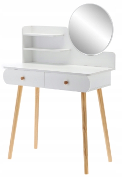 Chomik Косметический Туалетный Стол С Зеркалом 80 x 40 x 120 См Белый, PHO7872 - Home Club