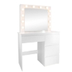 Chomik Тоалетный Стол Для Макияжа, Белый, С Освещением, С 4 Ящиками, 94x43x140 см, PHO4868 - Home Club, изображение 2