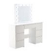 Chomik Косметический Туалетный Столик Белый С Зеркалом Led И 7 Ящиками, PHO2305 - Home Club, изображение 2