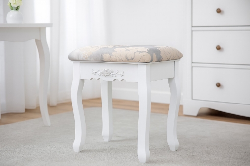 Chomik Табурет Вінтаж Білий 38 x 28 x 45 см, PHO8447 - Home Club