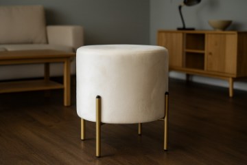 Chomik Кругла Пуфка На Ніжках 35 x 40 См Бежева, PHO3901 - Home Club