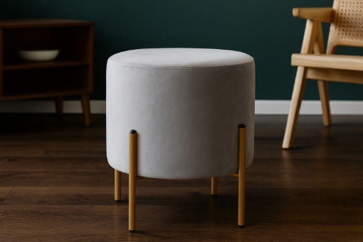 Chomik Кругла Пуфка На Ніжках 35 x 40 См Сіра, PHO3918 - Home Club