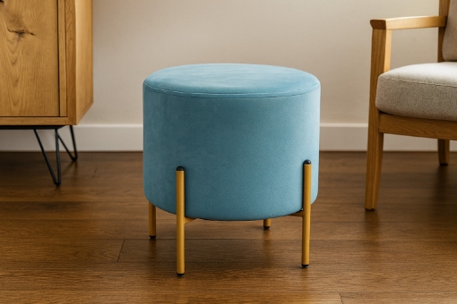 Chomik Кругла Пуфка На Ніжках 35 x 40 См Колір Морський, PHO3925 - Home Club