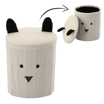 Chomik Складная табуретка с ящиком для хранения 28 x 28 x 34 см, белая, PHO4243 - Home Club