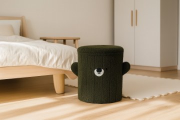 Chomik Складна Табуретка З Ящиком 28 x 28 x 34 См Зелена, PHO4267 - Home Club