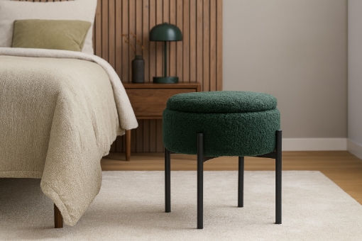 Chomik Кругла Пуфка На Металевих Ніжках 28 x 31 См Зелена, PHO8762 - Home Club