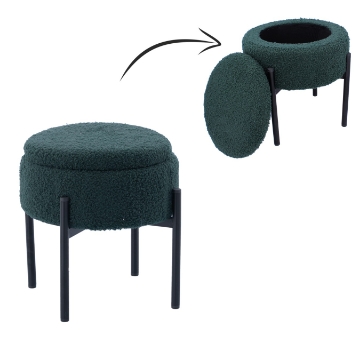 Chomik Круглый пуф на металлических ножках, 28 x 31 см, зеленый, PHO8762 - Home Club