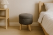 Chomik Кругла Пуфка На Дерев'Яних Ніжках 30 x 28 См Сіра, PHO8585 - Home Club, зображення 2