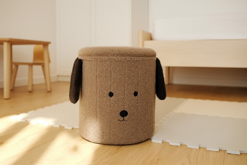 Chomik Складная табуретка с ящиком для хранения 28 x 28 x 34 см, темно-бежевая, PHO4274 - Home Club