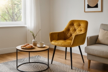 Chomik Жовте Велюрове Крісло, FAT2968 - Home Club