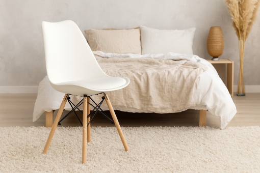 Chomik Стілець З Пластику На Дерев'Яних Ногах З Подушкою - Білий, FAT2936 - Home Club