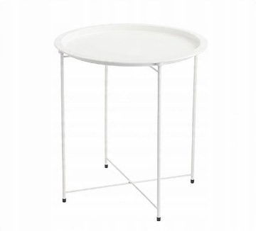 Chomik Круглый кофейный столик 47 x 47 x 50,5 см, белый, LOF1074 - Home Club