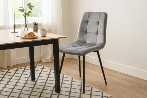 Chomik Современное Велюровое Стуле Серебряного Цвета, FAT2937 - Home Club