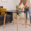 Chomik Квадратний Стіл 80 x 80 x 74 см - Чорний, FAT1163 - Home Club, зображення 3