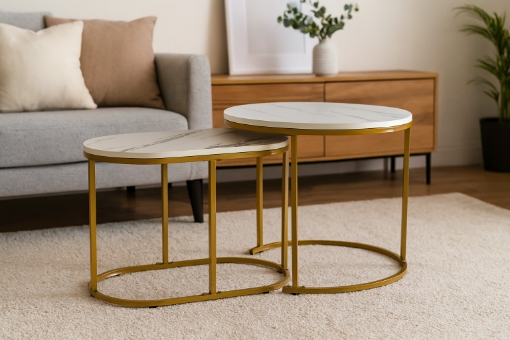 Chomik Двочастиний Кавовий Стілок Мармур Круглий + Овальний, FAT1466 - Home Club