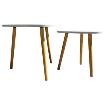 Chomik Двухсекционный деревянный кофейный столик бело-коричневого цвета, FAT2275 - Home Club