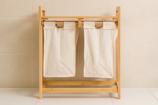 Chomik Бамбуковий Стійка З Двома Кошиками 64x33x73 См, PHO6998 - Home Club