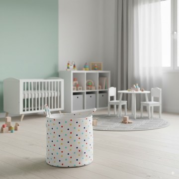Chomik Корзина для белья/игрушек 35 x 37 см, круглая, с точками, размер L, NIZ4946 - Home Club