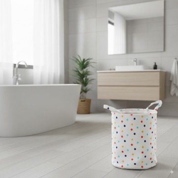 Chomik Корзина для белья/игрушек 35 x 37 см, круглая, с точками, размер L, NIZ4946 - Home Club