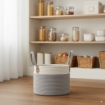 Chomik Корзина для белья/игрушек 35 x 30 см, круглая, серая, размер L, NIZ5035 - Home Club, изображение 2